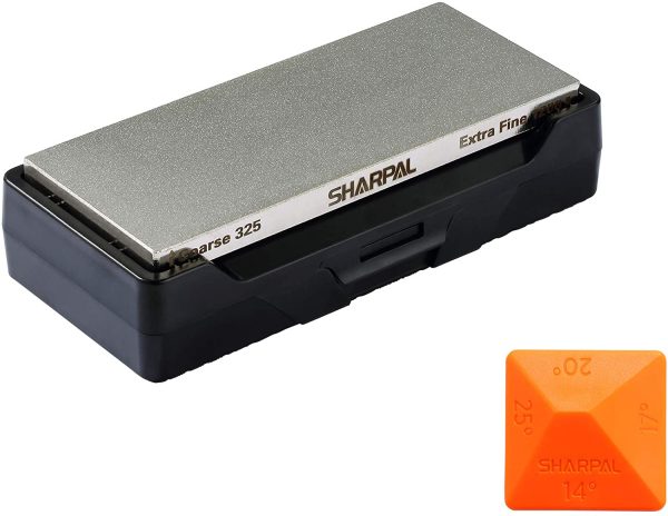 SHARPAL 156N Diamond Whetstone with Storage Base | 2 Side Grit Coarse 325 / Extra Fine 1200 | Diamond Sharpening Stone | Nonslip Base & Angle Guide (6 in. x 2.5 in.) - Image 2