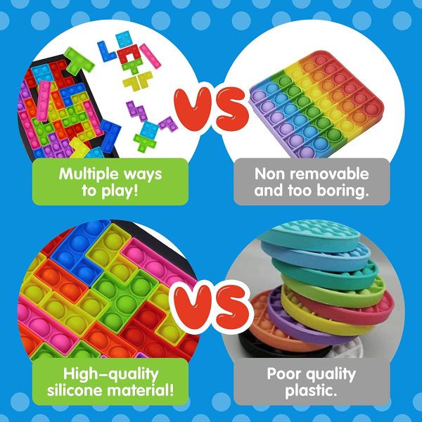 LITTLEFUN Silicone Building Block Puzzle Game Fidget Toys for Kids Anti-Stress Brain Games - Pop Gifts - Image 4