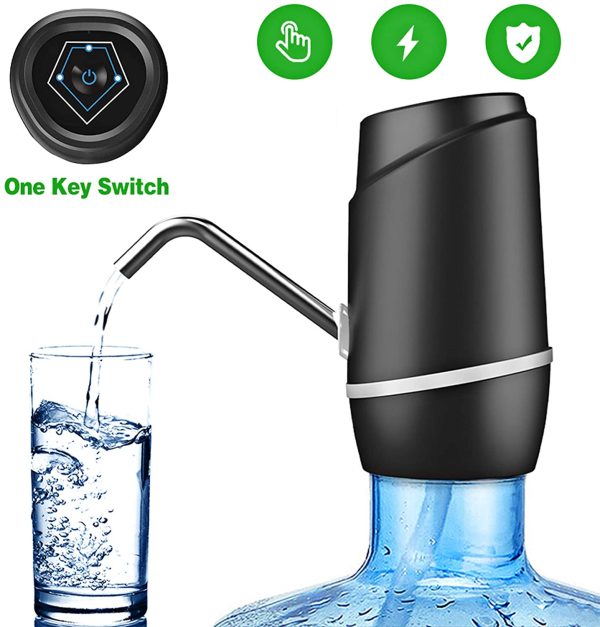 5 Gallon Water Dispenser,Electric Drinking Water Pump Portable Water Dispenser Universal USB Charging Water Bottle Pump For 2-5 Gallon With 2 Silicone - Image 4