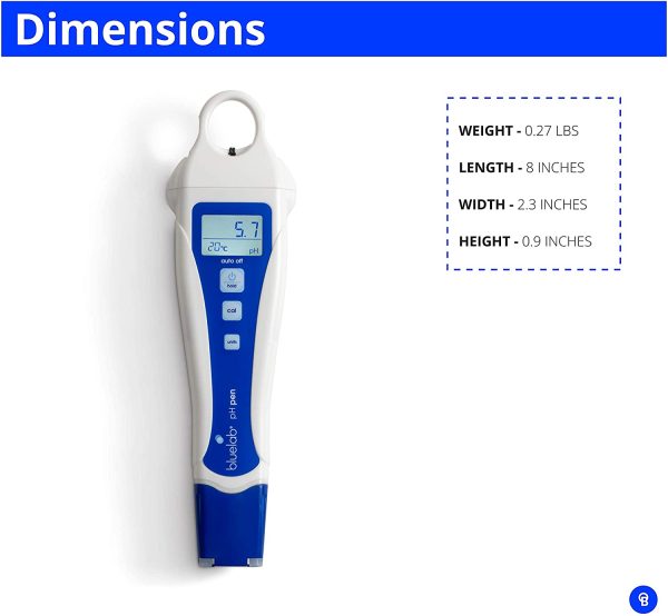 Bluelab PENPH pH Pen, Digital Meter for Water with Easy Two Point Calibration and Double Junction Probe, Test Kit for Hydroponic System and Indoor Plant Grow, White - Image 3