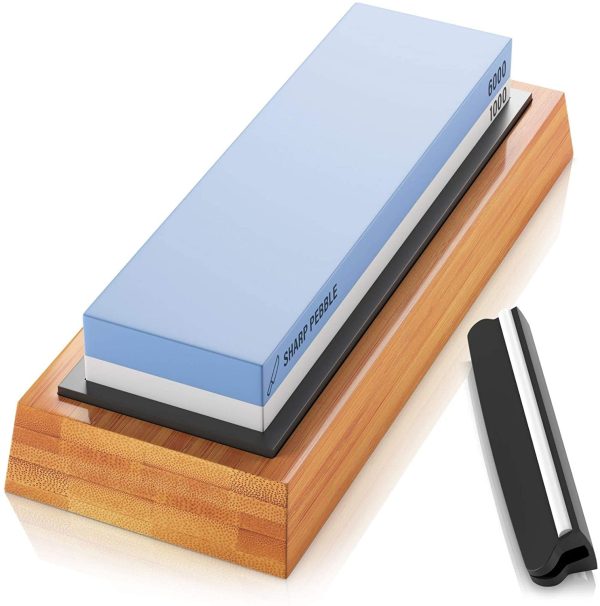 Premium Sharpening Stone- 2 Side Whetstone 1000/6000 - Knife Sharpening Stone- Nonslip Bamboo Base, Angle Guide & eBook - Image 7