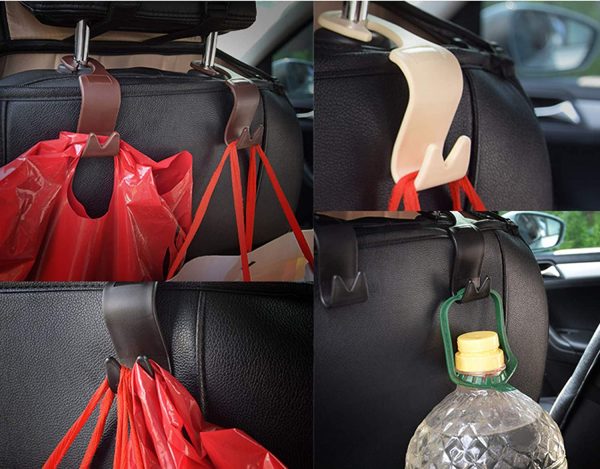 4 Pack Car Hooks for Purses and bags Auto Headrest hook Car Back Seat Purse Hanger - Image 4