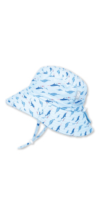 whale blue sun hat boys