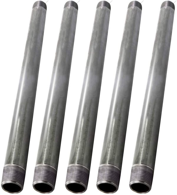 1-1/4 Inch Galvanized Pipe, One and Quarter Inch Malleable Steel Pipes Fitting Build DIY Vintage Furniture, 1-1/4" x 18" (Pack of 5) - Image 5