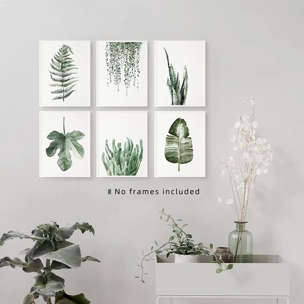 Plant Prints Unframed Posters Wall Art for Living Room Decor, 8x10 Poster Canvas Prints Set of , Botanical Prints Wall Art Leaf Posters Sage Green Decor - Image 3