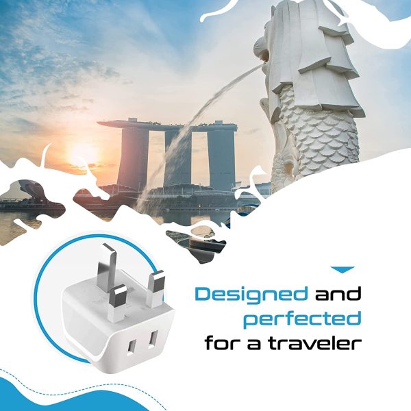 Canada to UK, England Travel Adapter (Type G) - Dual Input - Ultra Compact - Charge your Cell Phone, Laptops, Tablets (CT-7, 3 Pack) - Image 2