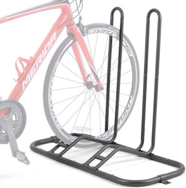 Bike Rack Bicycle Floor Parking Stand for 2 Bikes, Adjustable Dual Purposes Bike Storage Holder for Garage, 2 Extra Floor Anchor Brackets Available, Indoor and Outdoor Use - Image 3