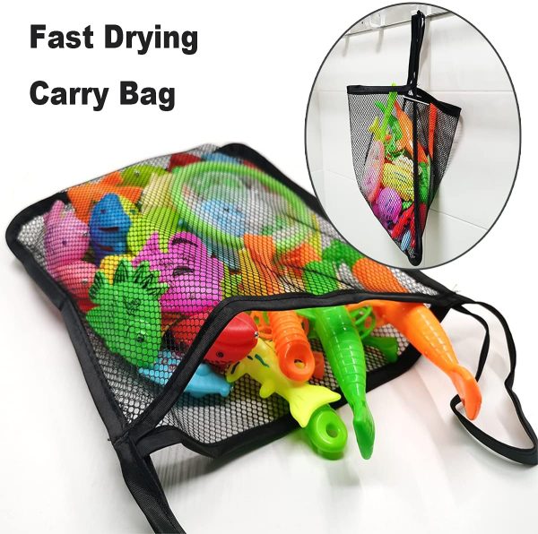 Magnetic Fishing Game Bath Toys for Kids Ages 4-8, 2 Fishing Poles 2 Fishing Nets and 38 Floating Magnet Ocean Sea Animals Bathtub Toys for Kids