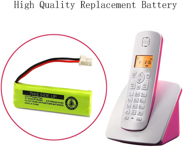 BT183482 BT283482 600mAh Battery Rechargeable for Vtech Cordless Phones DS6401 DS6421 DS6422 DS6472 LS6405 LS6425 LS6425-3 LS6426 LS6475 LS6475-3 LS6476 89-1348-01 Handsets (Pack 2) - Image 5