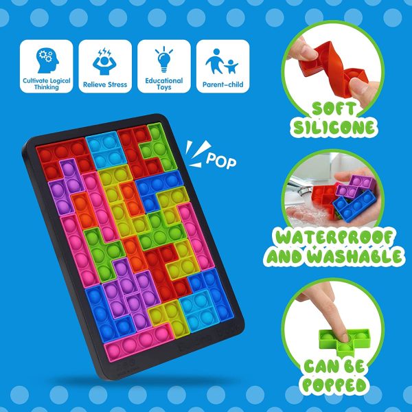 LITTLEFUN Silicone Building Block Puzzle Game Fidget Toys for Kids Anti-Stress Brain Games - Pop Gifts - Image 5