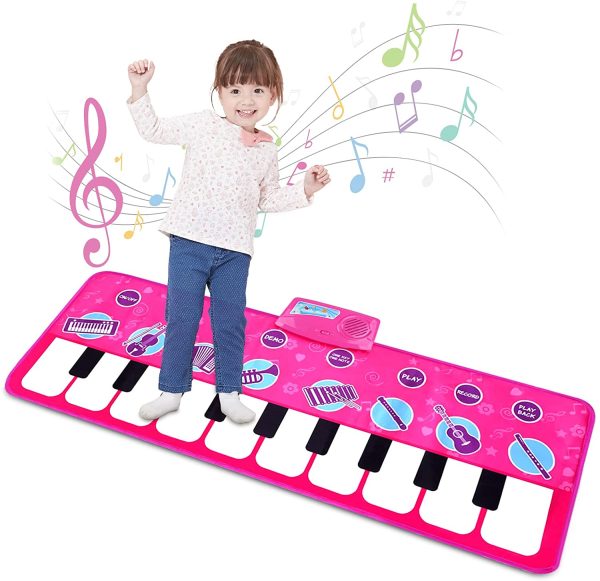 M SANMERSEN Kids Piano Mat, Music Mat with 8 Instrument Sounds/ 10 Demos/ Record & Playback Function Touch Play Mat Toys for Boys Girls - Image 6