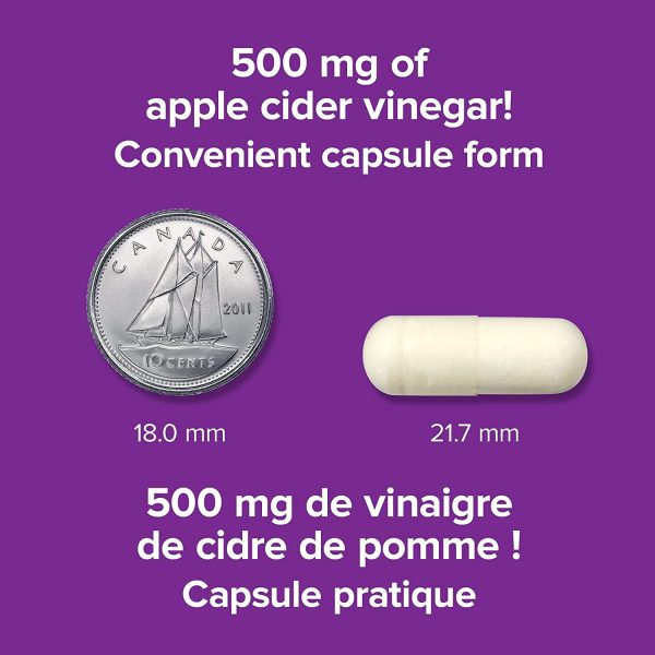 Webber Naturals Apple Cider Vinegar Capsules, 500 mg, 240 Count - Image 4