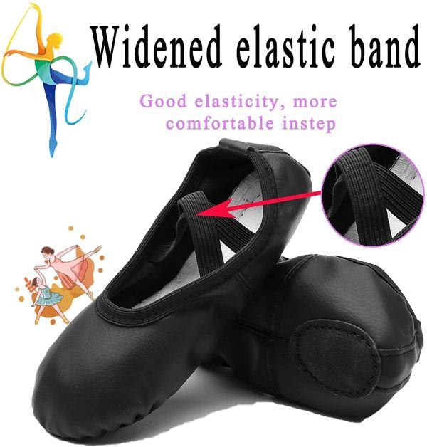 TETSUO Girls Ballet Shoes, Indoor Dance Flats Slippers for Kids, Toddlers Dancing, Yoga - Image 4