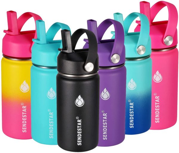 SENDESTAR Water Bottle 32 oz 40 oz 64oz Double Wall Vacuum Insulated Leak Proof Stainless Steel Sports Water Bottle 2 or 3 Lids??Wide Mouth with Straw Lid & Flex Cap or Spout Lid - Image 5