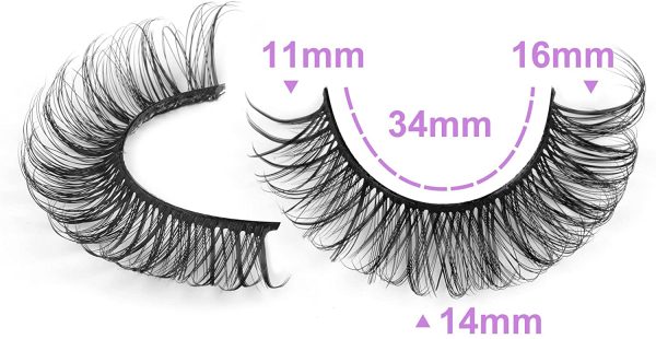 JIMIRE Faux Mink Eyelashes D Curl Wispy Thin Russian Strip 15MM 3D Eyelash Natural Look 7 Pairs Pack - Image 7