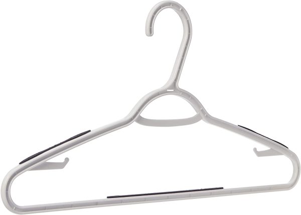 Amazon Basics Plastic Clothes Hanger with Non-Slip Pad, 20-Pack