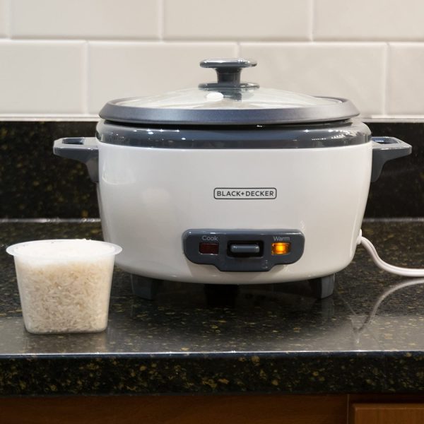 BLACK+DECKER 2-in-1 Rice Cooker and Food Steamer, 6 Cup (3 Cup Uncooked), White, RC506C - Image 6