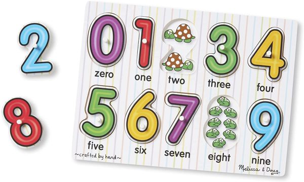 Melissa & Doug See-Inside Numbers Peg Puzzle (10 Pieces, Great Gift for Girls and Boys - Best for Babies and Toddlers, 12 Month Olds, 1 and 2 Year Olds) - Image 8