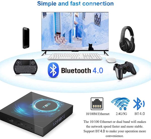 Android TV Box 10.0,  Android 10.0 TV Boxes with 4GB RAM 32GB ROM, Allwinner H616 Quad-core Chip Support 2.4G/5G Dual-Band WiFi Bluetooth 3D/H.265/6K/4K Ultra HD Smart Set Top Box - Image 2