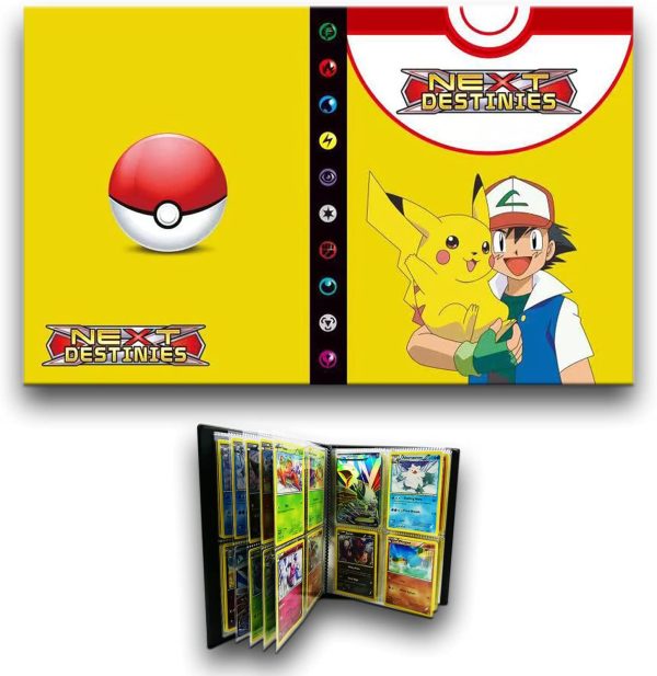 Card Holder Compatible with Trading Cards, Card Album 4 Pocket, Binder Cards Album Book Best Protection Collection Cards Put Up to 240 Cards, Ash & Pikachu - Image 3