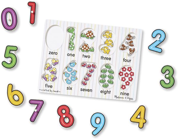 Melissa & Doug See-Inside Numbers Peg Puzzle (10 Pieces, Great Gift for Girls and Boys - Best for Babies and Toddlers, 12 Month Olds, 1 and 2 Year Olds) - Image 5