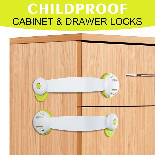 5 Pack Refrigerator Door Lock, Mini Fridge Lock Child Safety, Child Proof Cabinet Locks, Fits Perfectly for Locking Cabinets, Sliding Door, Drawers, Toilet Seat, Freezer, Closet Seat, Window, Oven