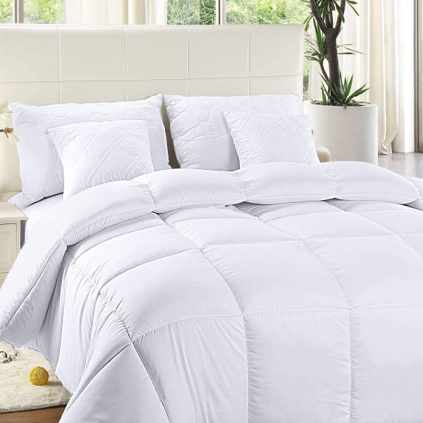 Comforter Duvet Insert - Quilted Comforter with Corner Tabs - Box Stitched Down Alternative Comforter (Twin XL, White) - Image 5