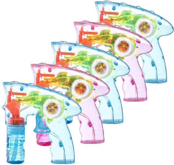 Prextex Pack of 5 Wind up Bubble Shooter Gun LED Light up Bubble Blower Indoor and Outdoor Toys for Puppya??s Kida??s Boys and Girls no Batteries Needed - Image 6