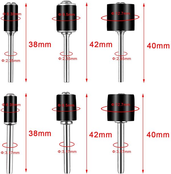 132 Pieces Drum Sander Set with Free Box Including 120 Pieces Nail Sanding Band Sleeves and 12 Pieces Drum Mandrels for Dremel Rotary Tool - Image 6