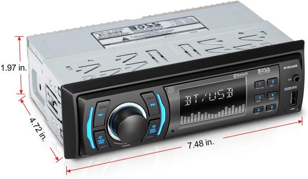 BOSS Audio Systems 616UAB Multimedia Car Stereo ?C Single Din LCD, Bluetooth Audio and Calling, Built-in Microphone, MP3 Player, WMA, USB, Auxiliary Input, AM/FM Radio Receiver, Wireless Remote Control - Image 4