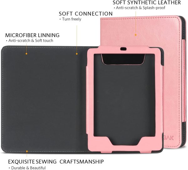 CoBak Kindle Paperwhite Case - All New PU Leather Smart Cover with Auto Sleep Wake Feature for Kindle Paperwhite Signature Edition and Kindle Paperwhite 11th Generation 2021 Released, Pink - Image 4