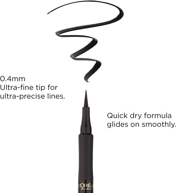 L'Oreal Paris Super Slim Liquid Eyeliner by Infallible, 12H Waterproof and Quick Dry Formula with Smooth and Smudge-Free Application, Black, 1 ml - Image 2