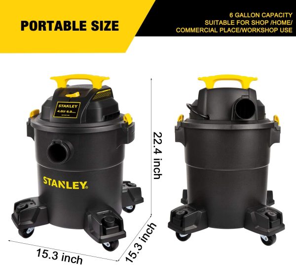 Stanley - SL18116P Wet/Dry Vacuum, 6 Gallon, 4 Horsepower Black - Image 7