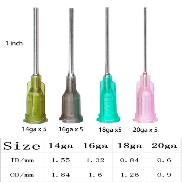 Plastic Syringe Blunt Tip Needle - 1ml, 3ml, 5ml, 10ml Luer Lock Syringes | 14ga 16ga 18ga 20ga Blunt Needles - Adhesives, Oil or Glue Applicator (Pack of 20) - Image 4