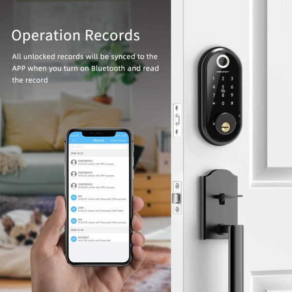 Smart Lock, Fingerprint Smart Door Lock,Keyless Entry Door Lock Keypad,Electronic Deadbolt with WiFi and Bluetooth App Control,Ekeys Sharing, App Monitoring Auto Lock for Homes and Hotel - Image 6