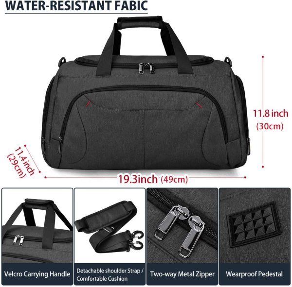 Gym Duffle Bag Waterproof Large Sports Bags Travel Duffel Bags with Shoes Compartment Weekender Overnight Bag Men Women 40L - Image 3