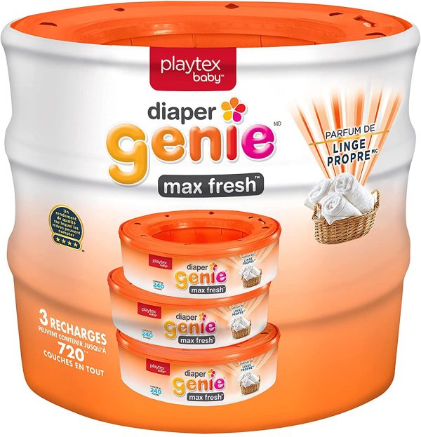 playtex baby Diaper Genie Max Fresh Clean Laundry Scent Diaper Disposal Pail Refills, Pack Of 3 - Image 5