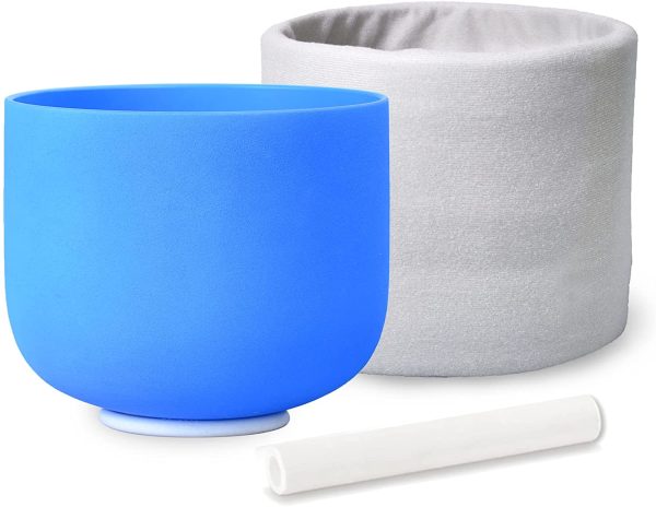 ALIOTH Blue G Note Throat Chakra Crystal Singing Bowl 8 inch Crystal Bowl Sound Healing Suede Striker for yoga - Image 3