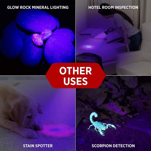 UV Black Light Flashlight XR68 - Powerful 68 LED Blacklight Flashlights for Pet Urine Detection, Scorpion, Bed Bug, Resin Curing, Dog Stain, and Carpet Odor Eliminator Remover - Image 7