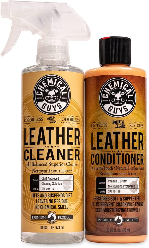 ChemicalGuys SPI_109_16 Leather Cleaner & Conditioner Complete Leather Care Kit (16 oz) (2 Pack) - Image 2