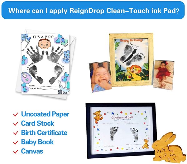 Baby Handprint and Footprint Ink Kits Pet Paw Print Ink Kits for Babies and Pets 2 Packs - Image 2