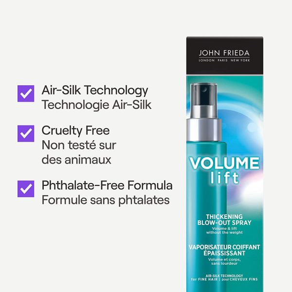 John Frieda Volume Lift Fine To Full Blow Out Spray for Fuller Styled Hair, 120 ml (Pack of 1) - Image 7