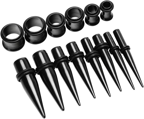 D.Bella 14G-00G 36 pcs Ear Gauges Stretching Kit Tapers Plugs Eyelets Implant Grade Steel - Image 4