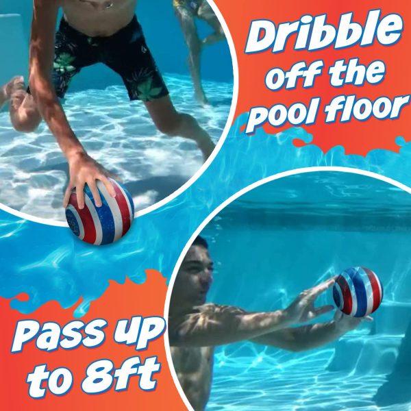 The Ultimate Pool Ball - You Fill This Ball with Water to Play Underwater Games - Dribble Off The Pool Bottom & Pass Under Water for Endless Summer Fun with Friends & Family - Ultra-Durable & Bright - Image 4