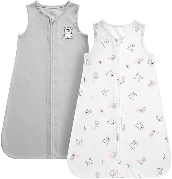 DaysU Baby Sleeping Bag, Soft Baby Wearable Blanket Sleeveless with Zipper