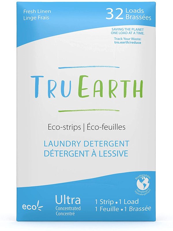 Tru Earth Eco-friendly, Biodegradable, Zero Waste, Cruelty-Free Laundry Detergent Sheets/Eco-Strips for Sensitive Skin, 32 Count (Up to 64 Loads), Fresh Linen Scent - Image 5