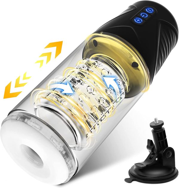 Automatic Male Masturbator, Amortoy Male Masturbators Cup with 7 Thrusting & Rotating, 50dB Super Quite Hands-Free Electric Pocket Pussy, 3D Large Grain Texture Deep Massager Penis Stroker, Male Sex Toys for Men - Image 6