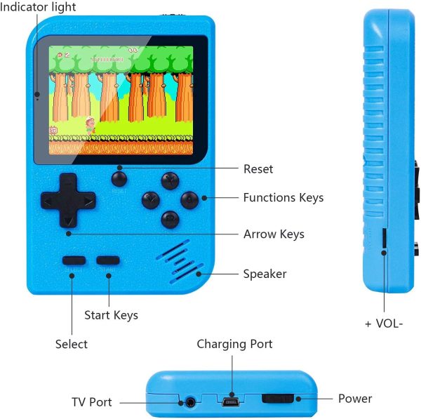 Retro Handheld Game Console with Protector Case 800 Free Classical FC Games 3.0 Inch Color Screen Handheld Gameboy Support for Connecting TV & Two Players Portable Video Game Gifts for Adults & Kids - Image 6