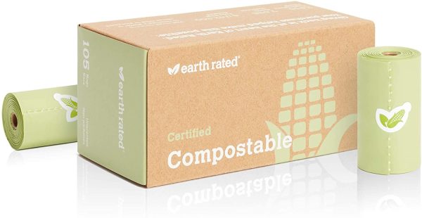 Compostable Dog Poop Bags - 105 Plant-Based Waste Bags For Dogs | Extra Strong Unscented Doggy Poop Bags Refill Rolls for Leash Holder Dispenser | Leak-Proof Security - Image 2