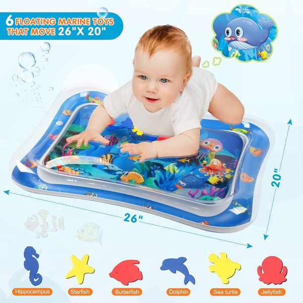 Infinno Inflatable Tummy Time Mat Premium Baby Water Play Mat for Infants and Toddlers Baby Toys for 3 to 24 Months, Strengthen Your Baby's Muscles, Portable - Image 2